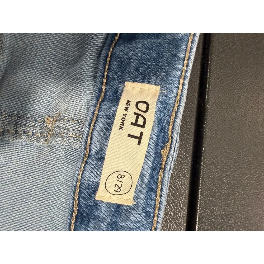 OAT New York Womens Blue Denim Maxi Skirt Light Wash High Waist Size 8/29